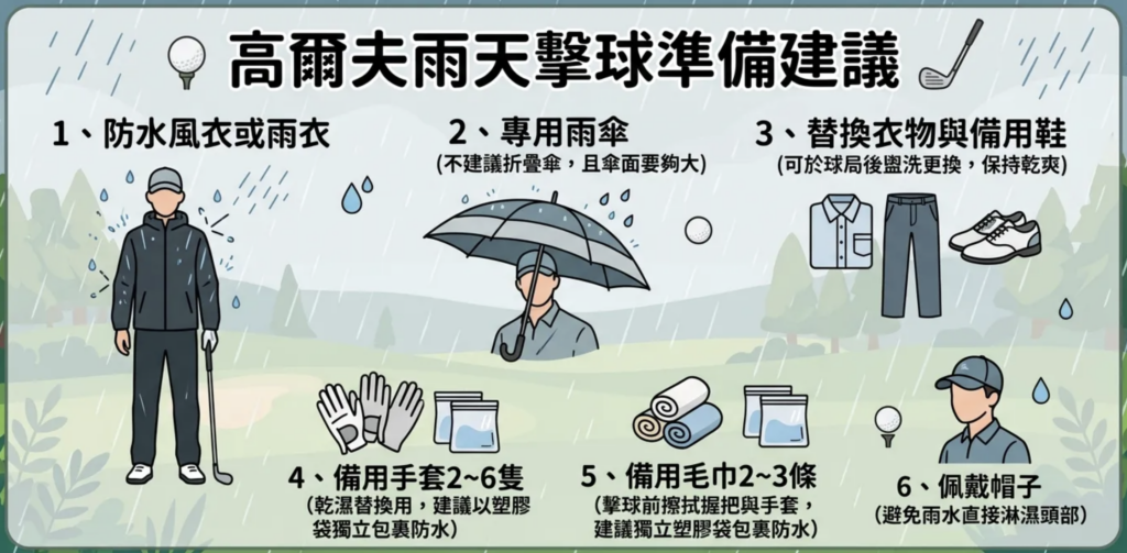 雨天打球装备清单：保持稳定与舒适