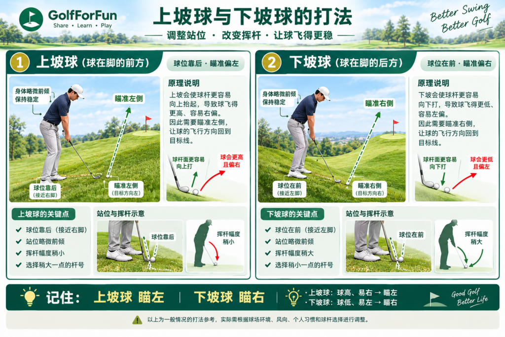 上坡球，下坡球的注意事项